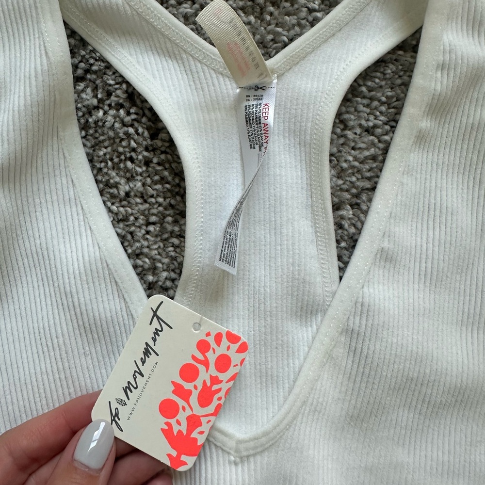FP Movement White Ribbed Sports Top - Picture 4 of 4